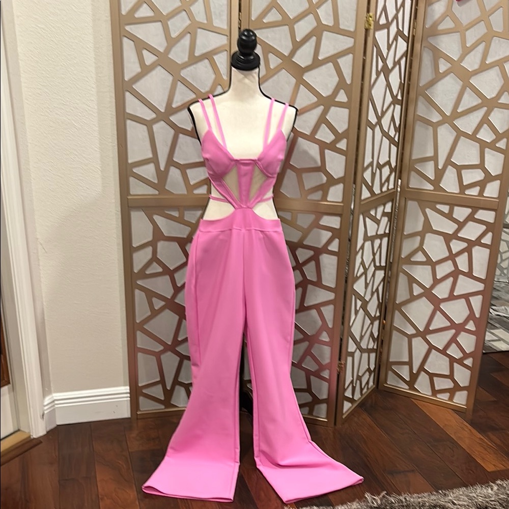 Pink Strappy Jumpsuit